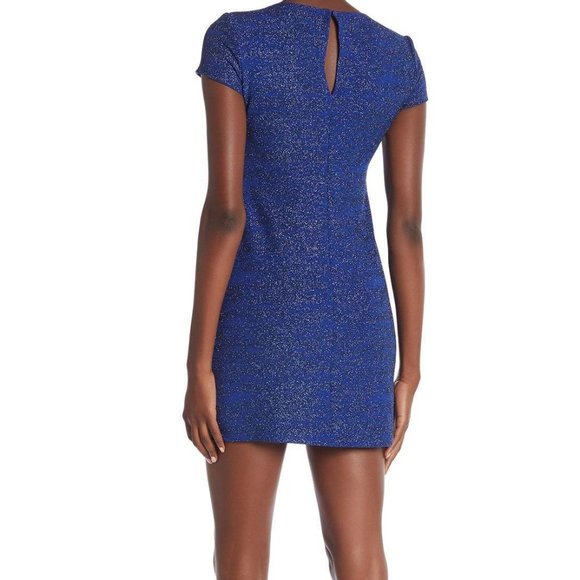 Jump royal blue slim glitter short sleeve t-shirt mini dress extra small MSRP 69 - Picture 2 of 12